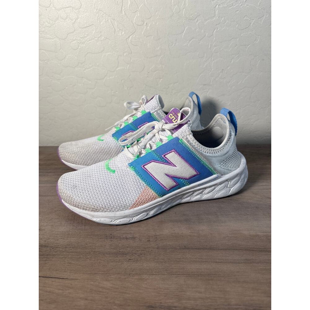 New Balance White and Purple Sneakers